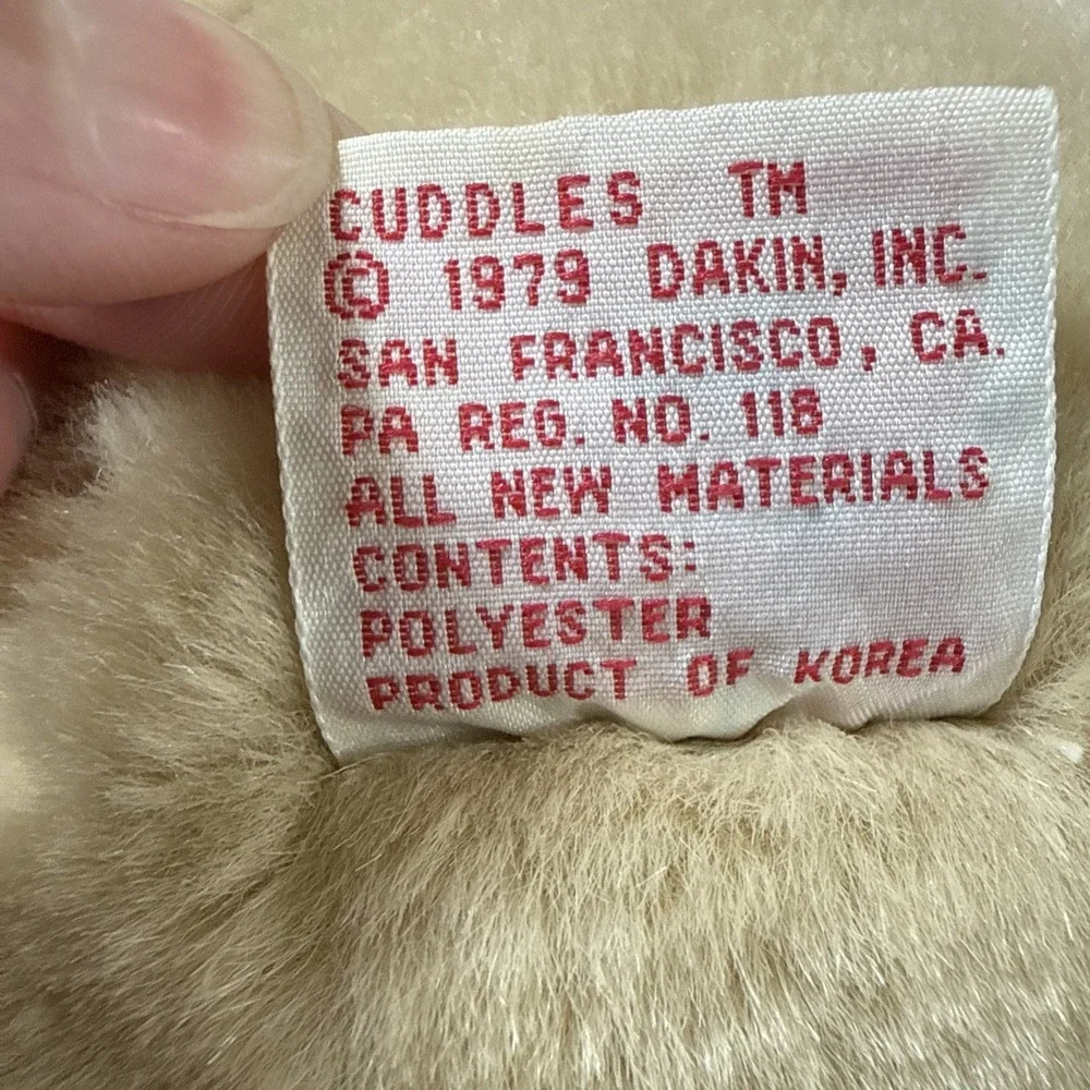 Dakin Cuddles Bear Plush Stuffed Animal 14 Inch Beige 31-6510 Vintage 1979‎